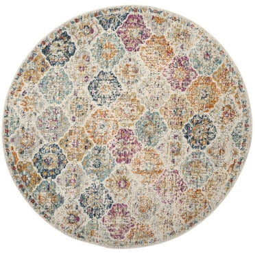 SAFAVIEH Madison Judith Distressed Area Rug, Cream/Multi, 11' x 11' Round