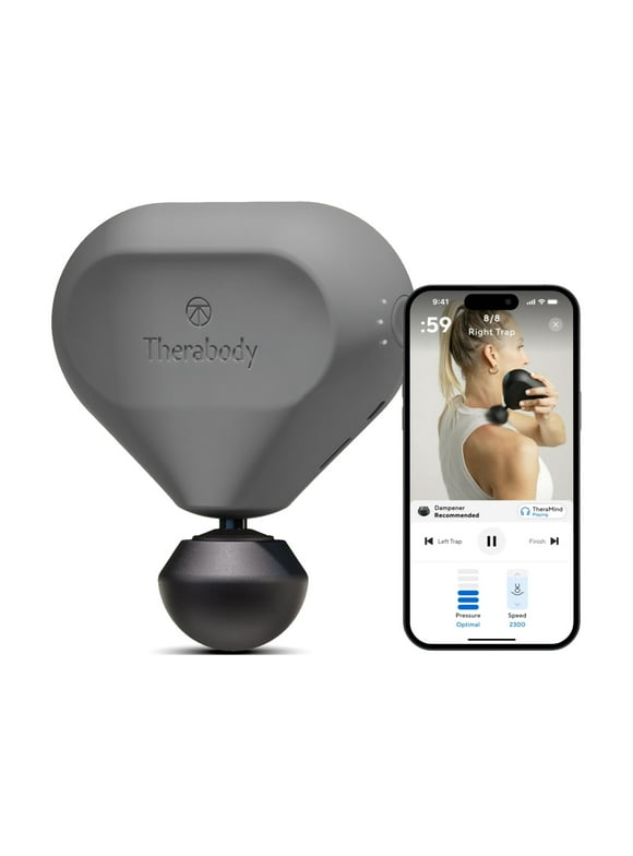 Therabody Theragun Mini 2nd Gen Handheld Percussive Massager, Portable Deep Tissue Massager, Gray