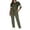 *Army Green, variant on VBVC Women's Color Block 2 Piece Drawstring Tracksuit, Ladies' Crew Neck Top and Jogger Pants Set,Short Sleeve Loungewear Outfit For Women,Army Green,S-2XL