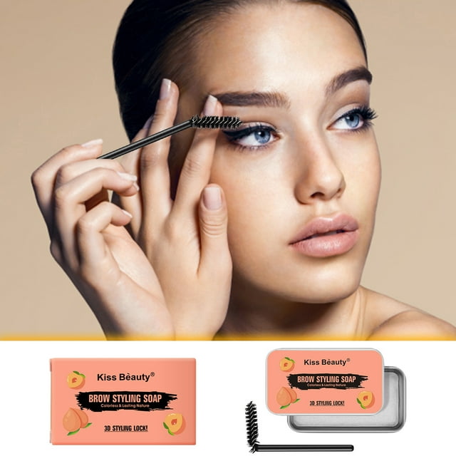 Fiudx Jabón Incoloro para Cejas, Crema de Peinado de Larga Duración, Cejas Densas y Naturales, Jabón Transparente Sin Olor, Cepillo Incluido, Maquillaje Esencial, Definición de Cejas para Todo El Día