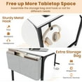 thumbnail image 4 of Costway Set of 4 Meeting Room Desk with Charging Station & Headphone Hook Metal Frame White, 4 of 7