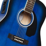 Ashthorpe Full-Size Dreadnought Acoustic Electric Guitar Package, Blue
