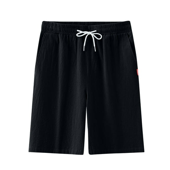WHLBF Mens Shorts,Mens Summer Casual Drawstring Pocket Elastic Waist Shorts