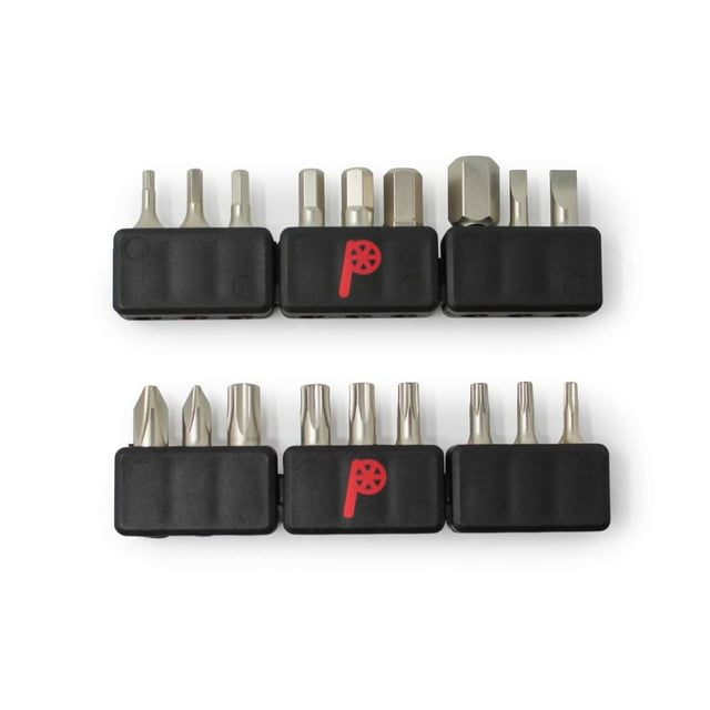 Prestacycle Pro Bicycle Tool Bits – (18) Piece S2 Nickel Plated Bit Set