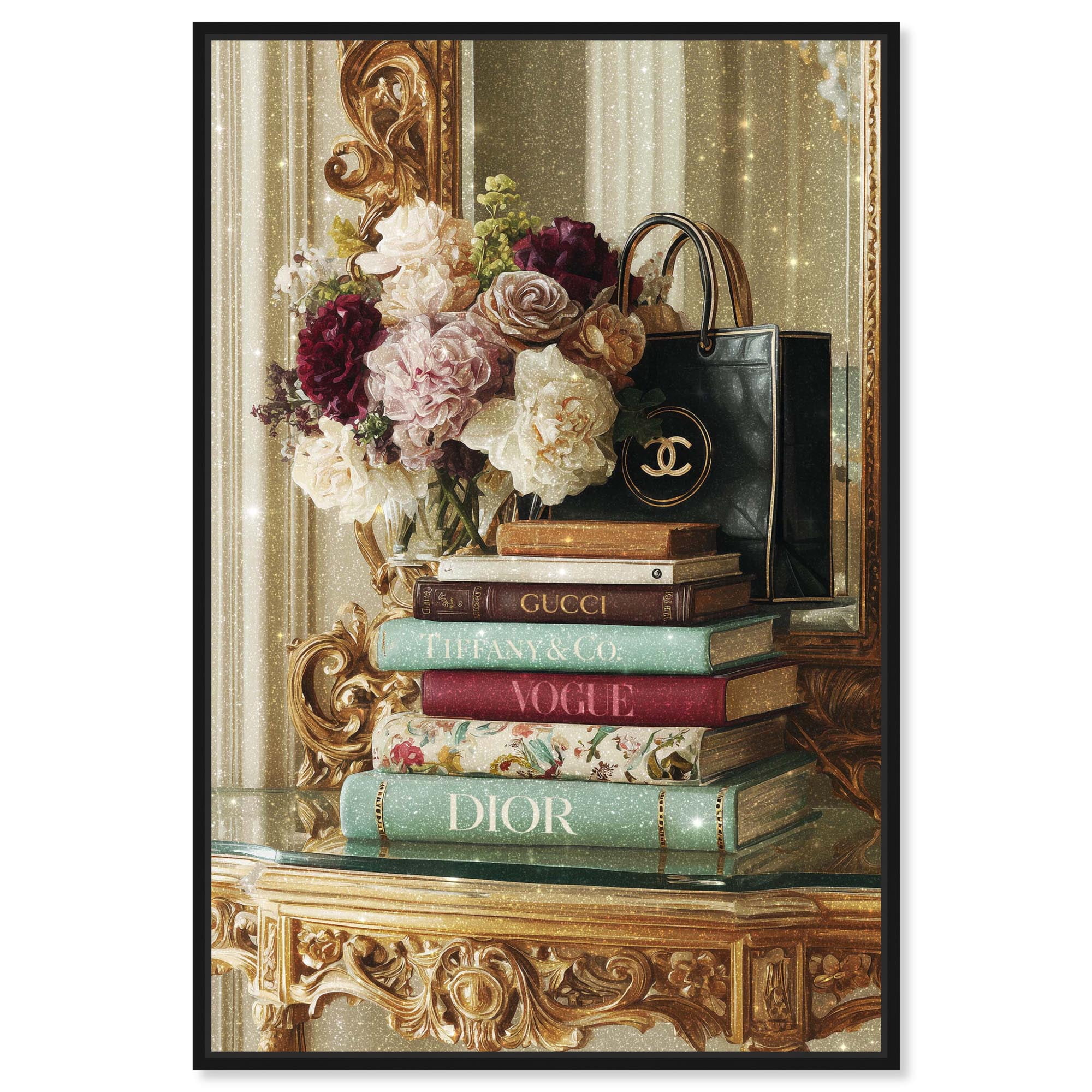 Elegance in Ornate Glam Canvas Print Glam Wall Art by Art Remedy, Black Frame, 10 x 15