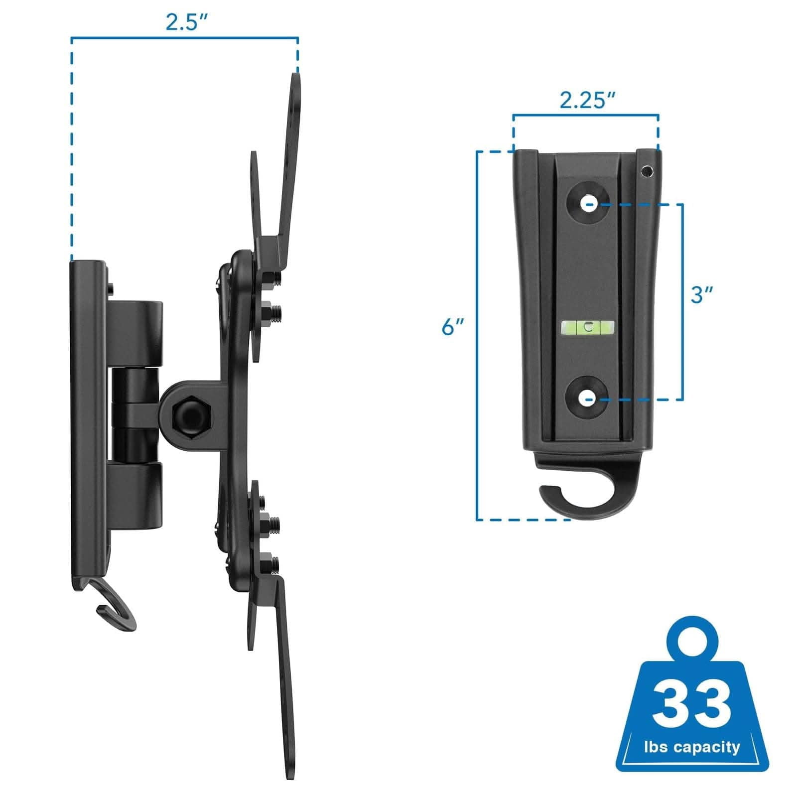 Mount-It! RV Camper Trailer TV Wall Mount, Full Motion, Low Profile, Fits 23" to 43" TV's, 33 Lbs. Max