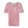 thumbnail image 5 of Short Sleeve T-Shirts for Women Graphic Print Basic Tee Scoop Neck Casual Tops Summer Tshirts Loose Fit (M, Pink), 5 of 5
