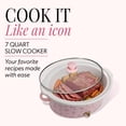 thumbnail image 3 of Paris Hilton 7-Quart Manual Slow Cooker with Removable Stoneware Pot and Tempered Glass Lid, 3 Heat Settings, Cherry Design, Pink, 3 of 10