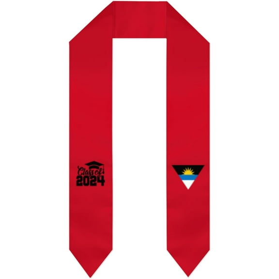 Class of 2024 Antigua and Barbuda Flag Graduation Stoles Shawl Sash Scraf For Study Aboard International Students Graduation's Day