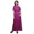 thumbnail image 1 of Bimba Rayon Triangle Geometric Printed Gown Kimono Sleeves Summer Long Maxi SlitDress-Medium, 1 of 6