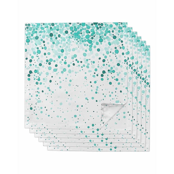 nqOlkjepod Turquoise Polka Dot Cloth Napkins Set of 6 Reusable Dinner Napkins, Abstract Modern Art Dots Watercolor Cocktail Napkin Washable Table Napkins for Wedding/Party/Baby Shower 20"x20"