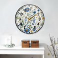 thumbnail image 2 of Yayeee Wall Clock Battery Operated 11.9" Silent Non-Ticking for Living Room, Blue Floral, 2 of 8