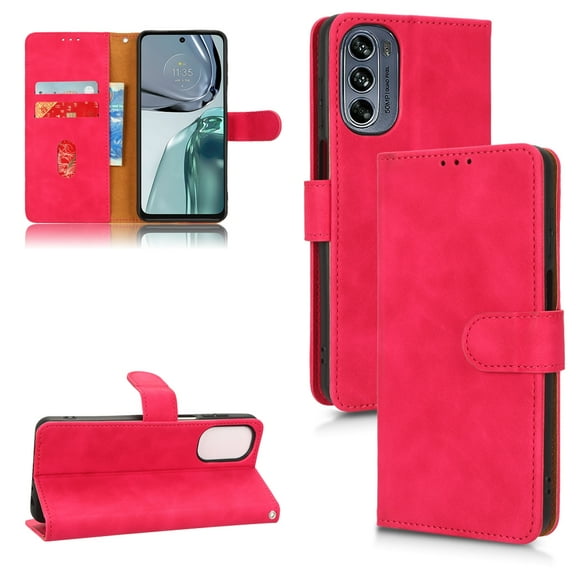 For Motorola Moto G62 Skin Feel Magnetic Flip Leather Phone Case