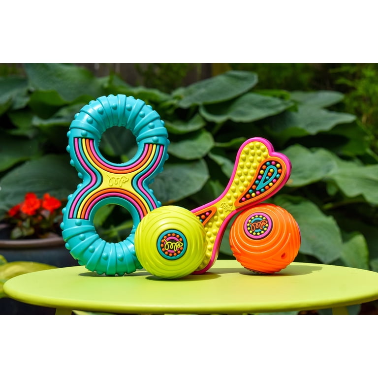 Multipet Grooverz Colorful TPR Figure 8 Dog Toy, Assorted Colors