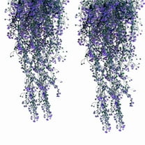 Mohdy Purple Bell Willow,Vine Hanging Artificial Plants Artificial Hanging Plant Faux Ferns Wall Plants Greenery Garland Room Decor Home Garden Wedding Party Indoor Outdoor Decorations