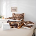 thumbnail image 5 of Homewish Brown Paisley Print Twin Bedding Sets 7-Piece for Adult, Vintage Damask Flower Bedding Comforter Set, Southwestern Theme Reversible Sheet Sets, Super Cozy Room Decor, 5 of 7