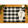 thumbnail image 2 of Fennco Styles Rustic Collection Buffalo Check with Rolled Hem Edge 13 x 19 Inch Placemats, Set of 4 - Black Place Mats for Banquets, Christmas, Holiday, Special Events and Home DÃ©cor, 2 of 7