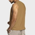 thumbnail image 4 of Mens Tank Top Beach New Solid Color Vest Sleeveless Casual Sports Loose Vest V-Neck Tank Top, 4 of 7