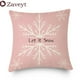thumbnail image 4 of Funda de cojín de lino con diseño de árbol de Navidad, cubierta bonita de copos de nieve, color rosa, decoración de Año Nuevo, 2023, 4 of 4