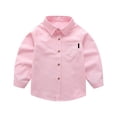 thumbnail image 5 of Back to School Boys Shirt Collared Long Sleeve Button Down Solid T Shirts Active Causal Breathable Quick Dry Dress Shirts, 110, 5 of 5