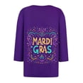 thumbnail image 5 of CYiJun Mardi Gras Clothing,Parade Ready 3/4 Sleeve Top,Lightweight Crewneck Shirt for Mardi Gras Street Celebration, 5 of 5