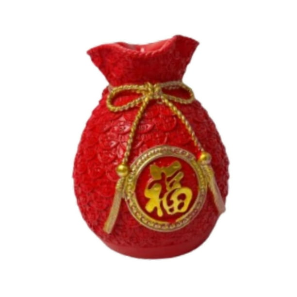 Florero novedoso, adorno de escritorio con forma de bolso, macetero elegante, decoración del hogar para escritorio, inauguración de la casa, cena Rojo