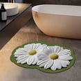 thumbnail image 1 of Felpudo absorbente con diseño de flores y yeso para entrada de baño, 1 of 3
