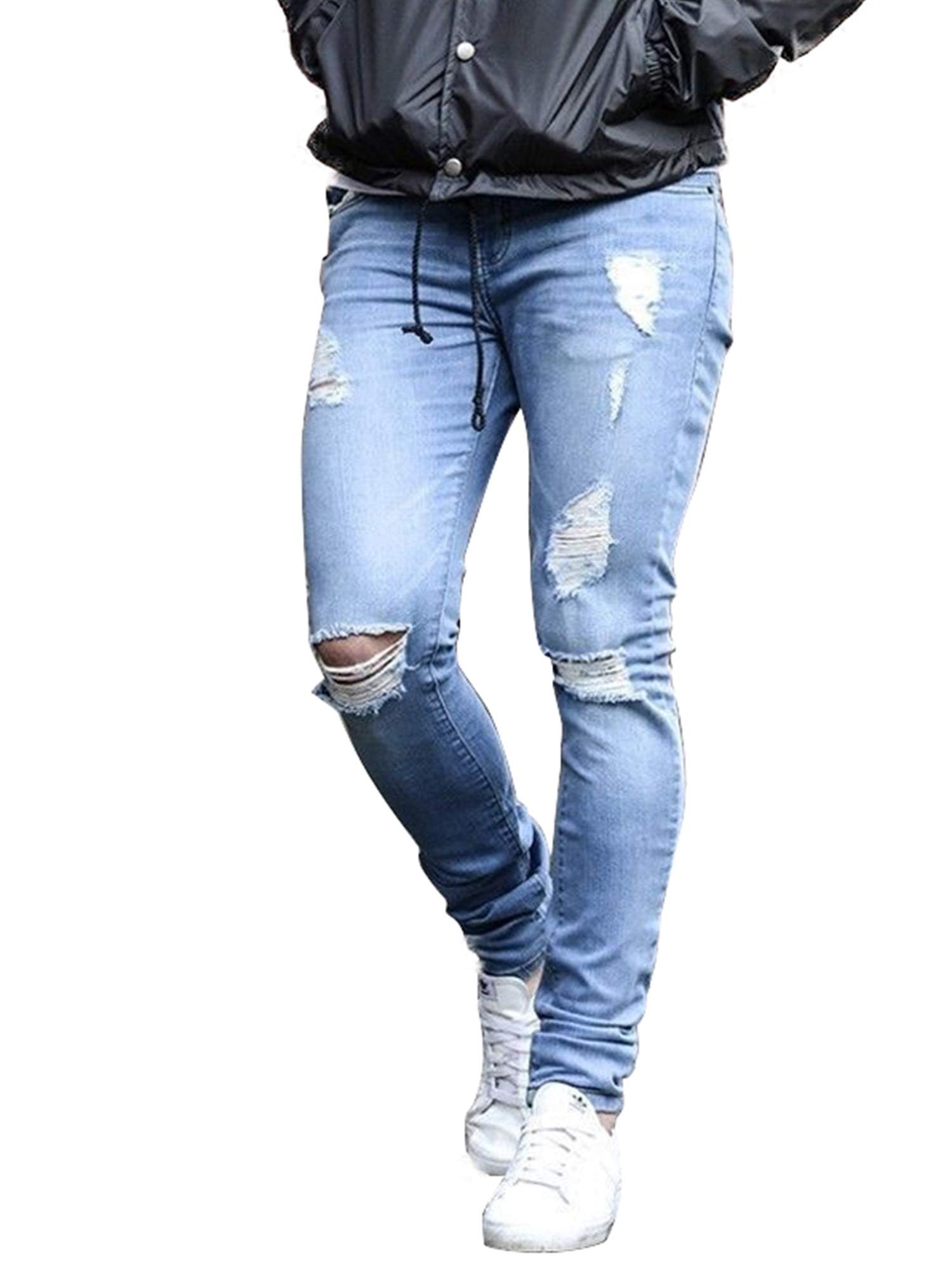stretchy distressed jeans