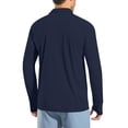 thumbnail image 6 of Men's Long Sleeve Golf Polo Shirt with Thumb Holes UPF 50+ Lightweight Sun Protection Cool SPF Hiking Fishing Shirts for Men Big and Tall Size S-3XL Dark Blue, 6 of 9