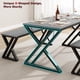 thumbnail image 4 of Kitchen room mesa set con benches. 44.8 - pulgada dining mesa set para 4, sturdy metal kitchen mesa con x - metal frame, space - saving, ideal para para kitchen, apartment, studio (gris), 4 of 7