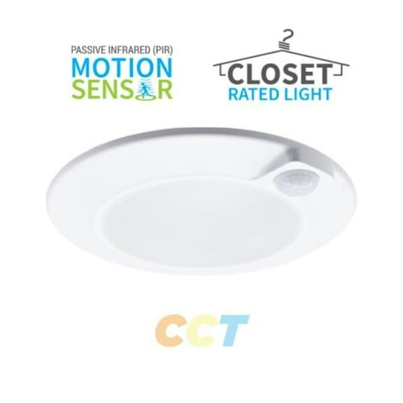 Portor PT-DMS-6I-15W-5CCT 6 in. LED Closet Light with PIR Motion Sensor