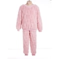 thumbnail image 5 of iiniim Kids Girls Fleece Winter Warm Sleepwear Set Pullover Tops And Pants for Toddler Flannel Loungewear Size 12M-14 A Pink 18-24 Months, 5 of 7
