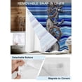 thumbnail image 5 of No Hook Shower Curtain with Snap-in Liner, Vintage Anchor Nautical Waterproof Fabric Bathroom Curtains, Coastal Blue Striped Bath Curtains & Mesh Top Window 54"x78", 5 of 9
