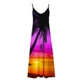 thumbnail image 5 of Wycnly Summer Dresses for Women Fashion Hawaiian Style High Waist Swing Cami Long Dresses 2024 Short Sleeve V-Neck Coconut Tree Print Maxi Formal Dress Yellow XL, 5 of 5