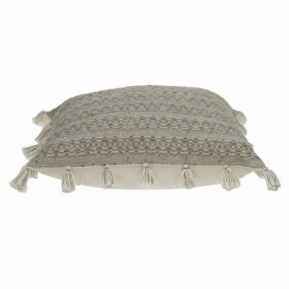 20 x 20 x 5 in. Beige Neutral Sand Woven Throw Pillow