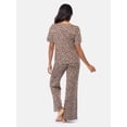 thumbnail image 5 of Fruit of the Loom Women's Soft and Breathable Short Sleeve Boxy Top and Wide Leg Pajama Set, Sizes S-4X, 5 of 14