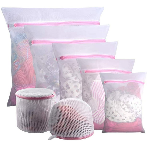 7Pcs Mesh Laundry Bags Laundry Wash Bag with Premium Zipper, Travel
