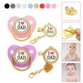 thumbnail image 5 of Fridja Baby Pacifier I Love Dad Initial Clip Silicone Infant Nipple Bling Newborn Pacifier, 5 of 5