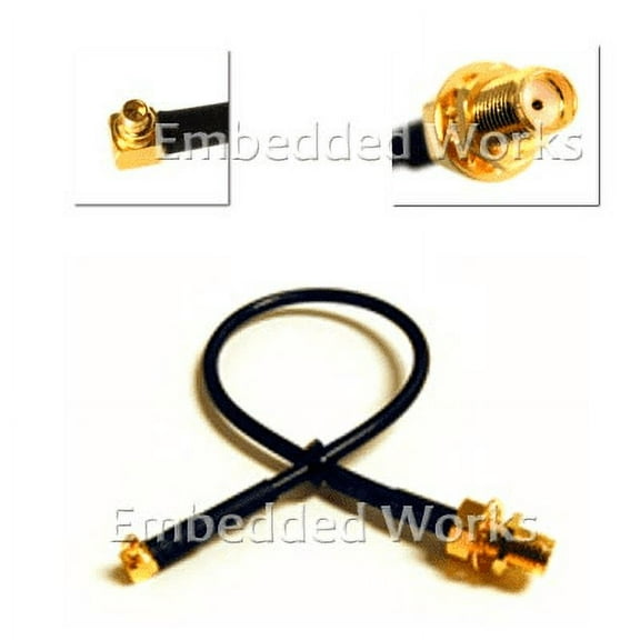 SMA female with 17" RG174 cable   MMCX (male) right angle