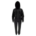 thumbnail image 5 of RYRJJ Womens 2 Piece Casual Outfit Workout Full Zip Cropped Hoodie Sweatsuits with Y2K Jogger Sweatpant Travel Track Suits Lounge Sets(Black,XL), 5 of 5