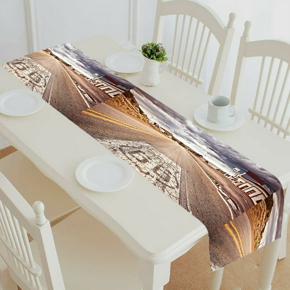 EREHome An Old Route 66 Shield Painted On Road table runner table cloth tea table cloth 14x72 inch