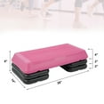thumbnail image 2 of FlexWave 28-inch Aerobic Step Platform, Adjustable Fitness Stepper with 4 Adjustable Step Risers, Aerobics Stepper Workout Stepper for Aerobic Strength and Training in Home Gym, Pink, 2 of 7