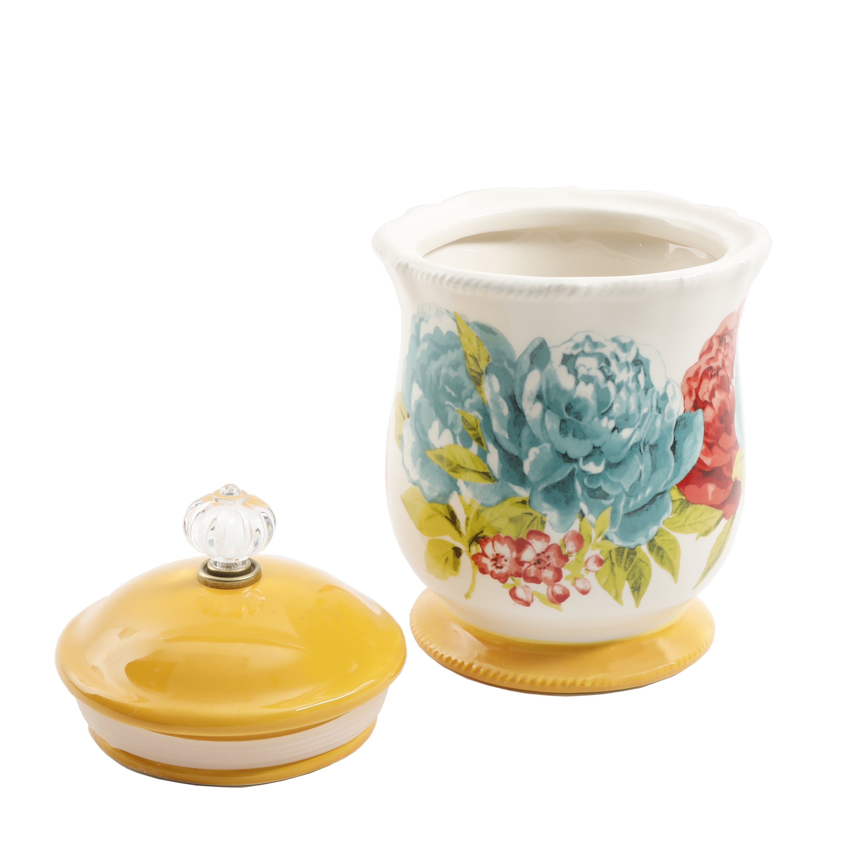 The Pioneer Woman Rose Shadow Canister with Acrylic Knob, 8.25 