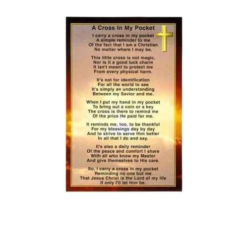Cross in My Pocket Prayer Cards Pkg of 100 Cards Walmart com Cross in My Pocket Prayer Cards Pkg of 100 Cards Walmart com