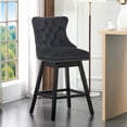 thumbnail image 5 of TEWLOSS Counter Height Bar Stools Swivel 26" Velvet Barstools for Kitchen Island, Black, 5 of 9