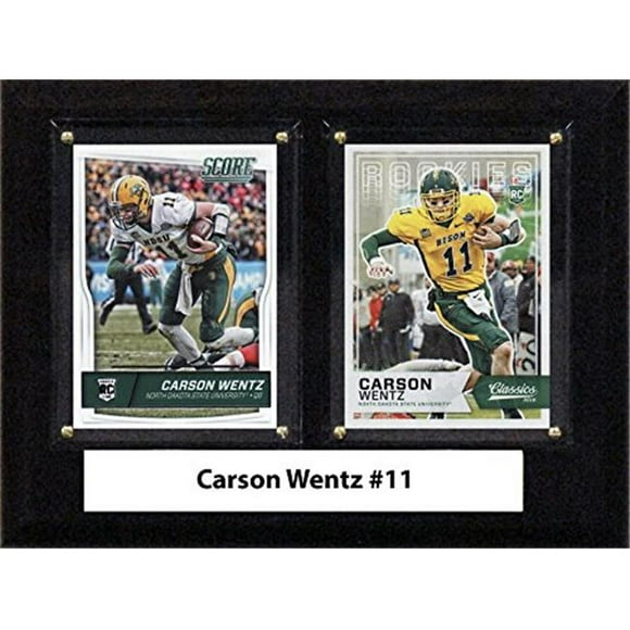 6 x 8 in. Carson Wentz NCAA Norh Dakota State Bison Two Card Plaque