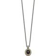 thumbnail image 2 of 14K/Silver Two-Tone Sterling Silver With 14K Black Onyx Necklace (18 X 14) Made In Thailand qtc1208, 2 of 5