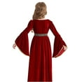 thumbnail image 4 of Odeerbi Kids Girls Halloween Dresses Stage Performance Dress Outfits Bell Long Sleeve Medieval Court Trumpet Skirt Children's Dress Red, 4 of 4