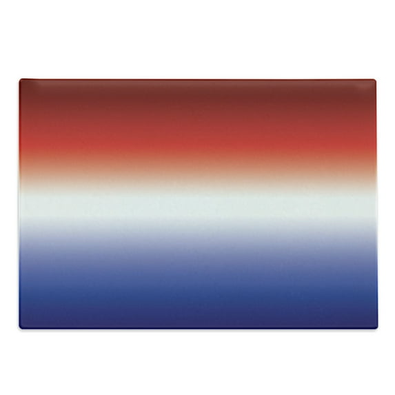 Ombre Cutting Board, United States Flag Inspired Tender Color Change Graphic Patriotic Style, Decorative Tempered Glass Cutting and Serving Board, in 3 Sizes, by Ambesonne