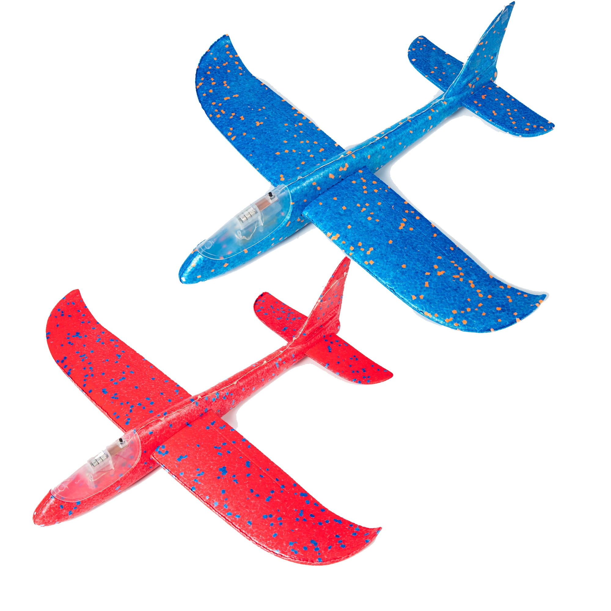 YouLoveIt LED Light Airplane Toys 2 pack 18.9" Large Throwing Foam